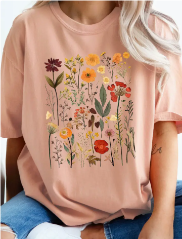 Fall Flower Comfort Colors Tee