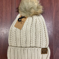 C.C Pom Beanie Fuzzy Lined (5 Colors)
