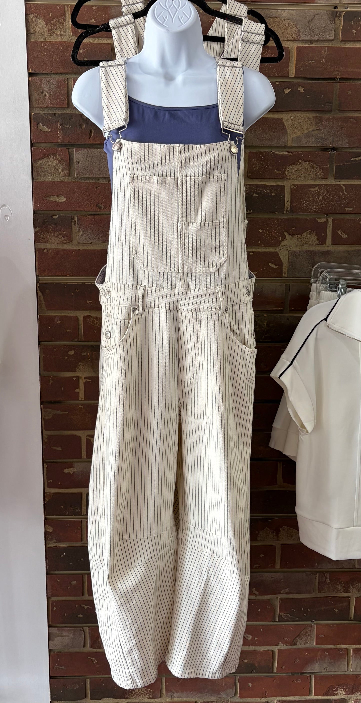 Pinstripe Cotton Overalls