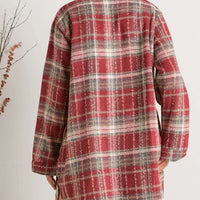 The Kora Red Longer Shacket with Pockets