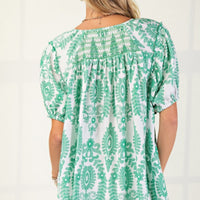 The Hazel Smocked Short Sleeve Top