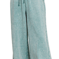 Ash Blue Wide leg Tie loungewear pants