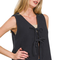 The Lynn V-Neck Tie Sweater Vest