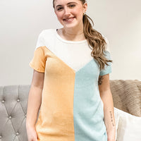 The Aubrey Knit Color Block Top