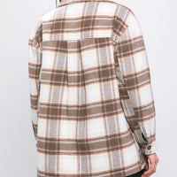 The Samantha Mocha Shacket with Sherpa Lining
