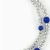 Stylish Stack Bracelet Set Blue and Silver