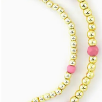 Stylish Stack Bracelet Set Pink and Gold