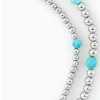 Erimish silver and teal beaded bracelet