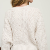 Front Tie Velvet Bow Knit Cardigan