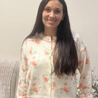 Floral Knit Cardigan Sweater