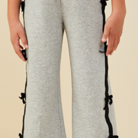 girls bow trim jogger pants