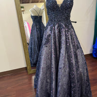(9)Morilee Midnight Ballgown – Dark Purple (Size 11/12)