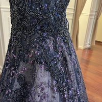 (9)Morilee Midnight Ballgown – Dark Purple (Size 11/12)