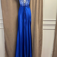 (11)Satin Lace Corset Gown – Size 0