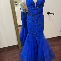 Royal Blue Sequin Prom Dress β Size 2 | Amara