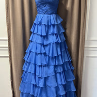 (16)Sherri Hill Blue strapless-2