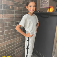 Girls bow terry shirt sleeve top