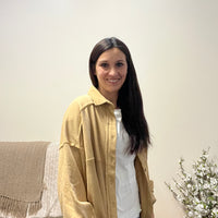 Tan colored jacket great for layering. Light weight