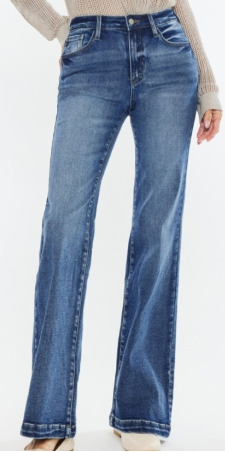 Blue Jeans wide leg flare KanCan Womens