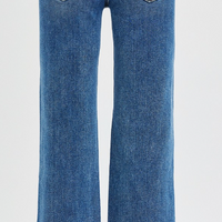 Risen-Mid Rise Crop Straight Jeans
