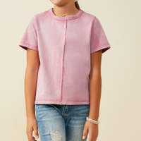 girls raw edge basic shirt