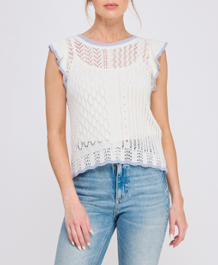 Lightweight Pointelle Knit Top
