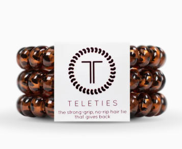 TELETIES Hair Ties-Large in Toroise 3 pack