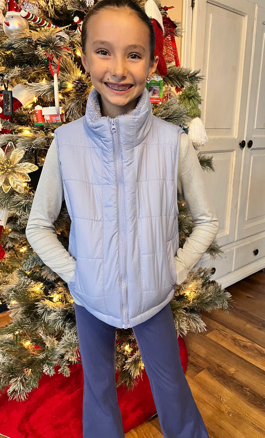 Tween girls 3 piece set. Vest, long sleeve, flared pants