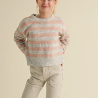 Girls pink and grey cozy sweater