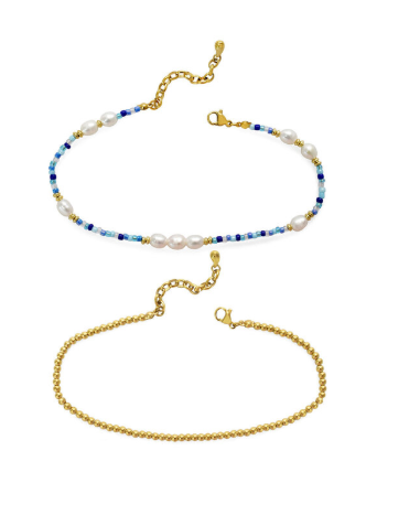 Here's the Skinny - Colors of the Sea Anklet Set - Bella Blues