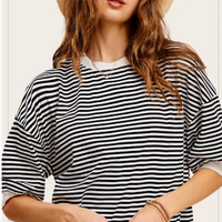 Loose Fit Striped Short Sleeve