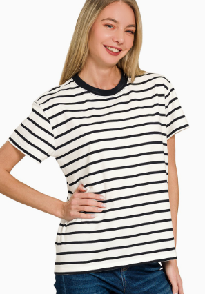 Relaxed Striped Tee- 2 colors