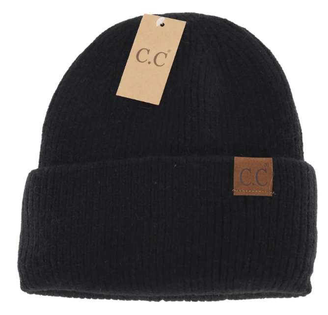 Black cuffed C.C. Beanie
