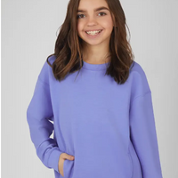Tween girls active wear purple colored sweatshirt