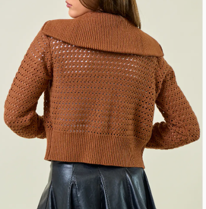 Pointelle Sweater-Caramel