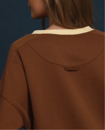 Cozy Contrast Pullover Sweatshirt