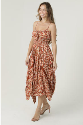 Ruffles And Lace Midi Dress