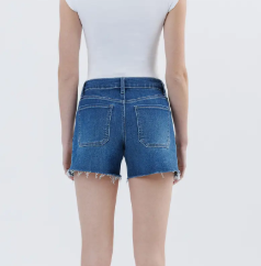 High Rise Drawstring Denim Shorts