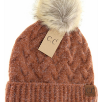 Ginger colored Chunky Pom C.C. Beanie