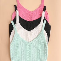 Black Cable Stitch Breathable Stretch Pull Over Brami