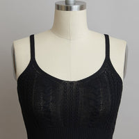 Black Cable Stitch Breathable Stretch Pull Over Brami