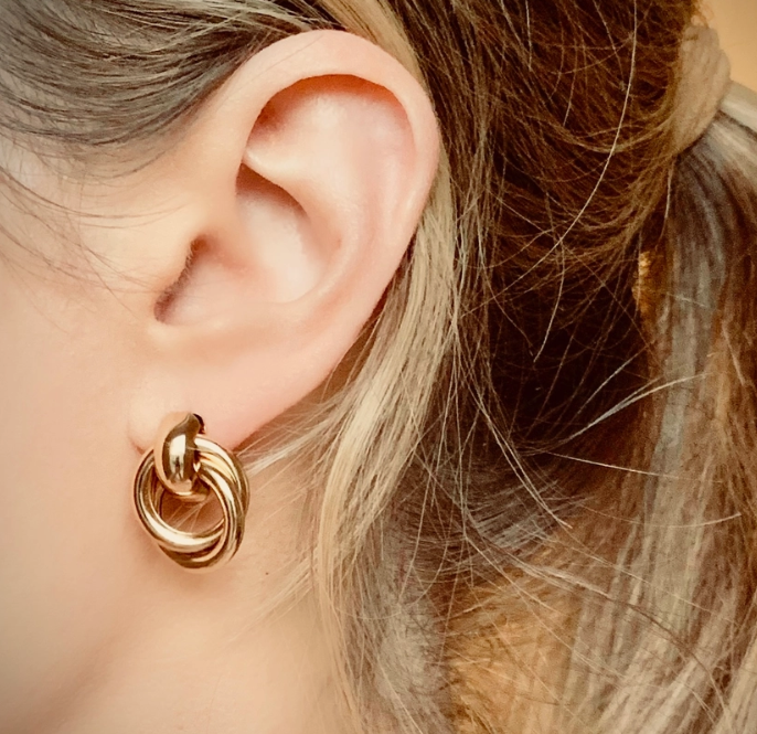 Perfect Knot Gold Stud Earrings