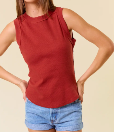 Round Hem Tank-3colors
