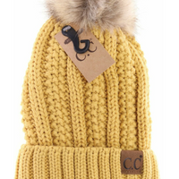 C.C. Beanie fur Pom Honey Mustard