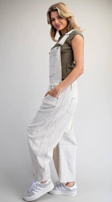 Pinstripe Cotton Overalls