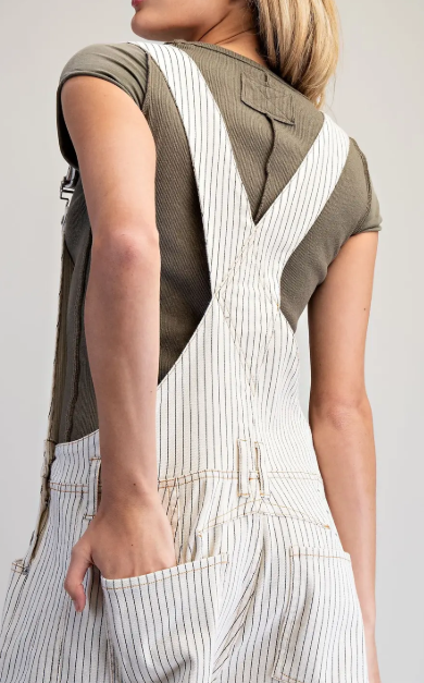 Pinstripe Cotton Overalls