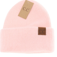 Pink cuffed C.C. Beanie