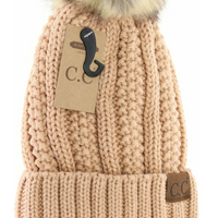 C.C. Beanie fur Pom Sand
