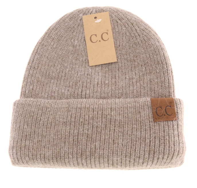 Taupe/Tan Cuffed Beanie C.C.