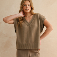 V-neck Sleeveless Sweater Pullover